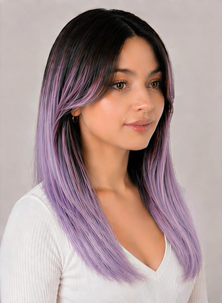 5 Pcs Lavender Clip-In Hair Extensions 14"