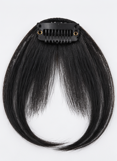 2 Pcs Natural Black French Bangs Clip-In Fringe