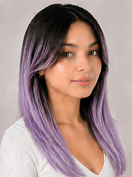 5 Pcs Lavender Clip-In Hair Extensions 14"