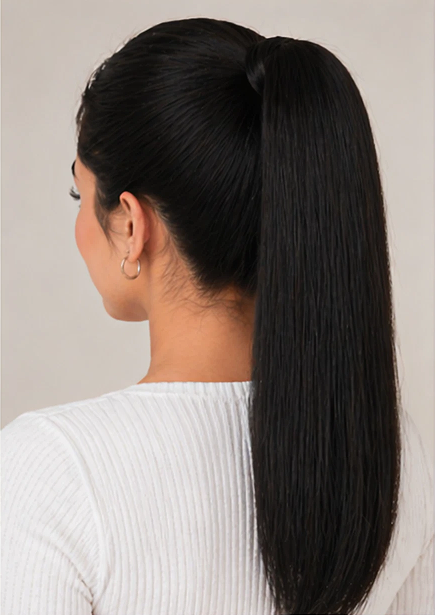 Claw Clip Ponytail Extension – Color 1B 18"