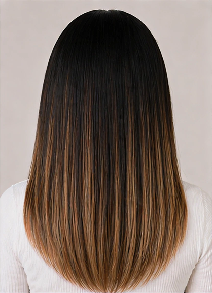 7 Pcs P1B/6/T1B Ombre Clip-In Hair Extensions 14"