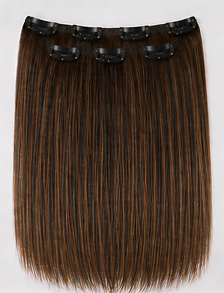5 Pcs Mocha Moose Clip-In Hair Extensions 14"