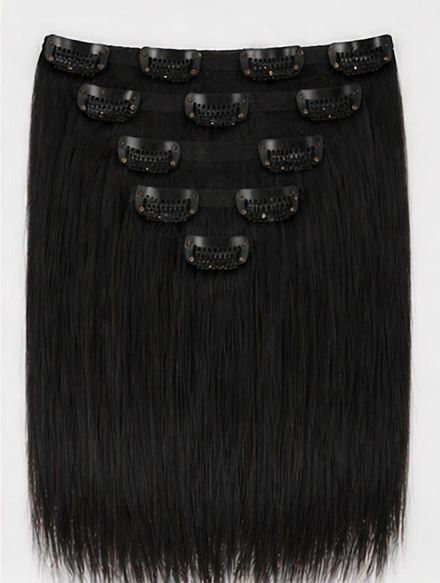 7 Pcs Color #1B Clip-In Hair Extensions 14"