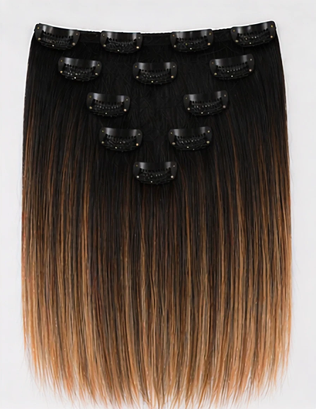 7 Pcs P4/27/T4 Ombre Clip-In Hair Extensions 14"