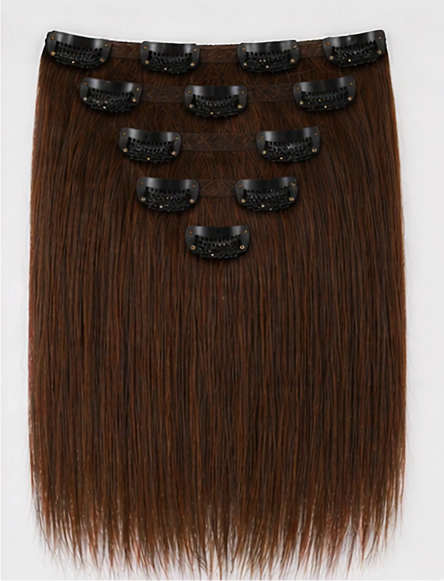 7 Pcs Color #2 Clip-In Hair Extensions 14"