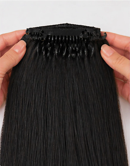 Claw Clip Ponytail Extension – Color 1B 18"
