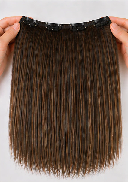 5 Pcs Mocha Moose Clip-In Hair Extensions 14"