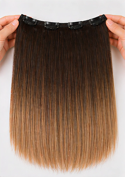 5 Pcs Ombre Bronze Clip-In Hair Extensions 14"