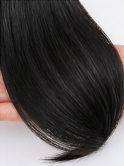 2 Pcs Natural Black French Bangs Clip-In Fringe
