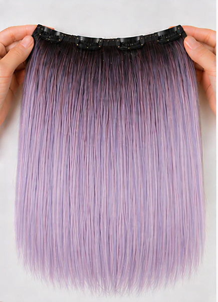 5 Pcs Lavender Clip-In Hair Extensions 14"