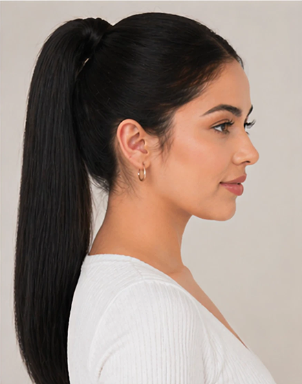 Claw Clip Ponytail Extension – Color 1B 18"