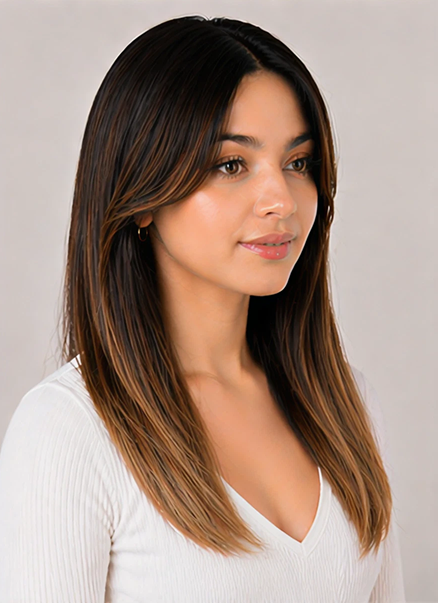 5 Pcs Ombre Caramel Clip-In Hair Extensions 14"